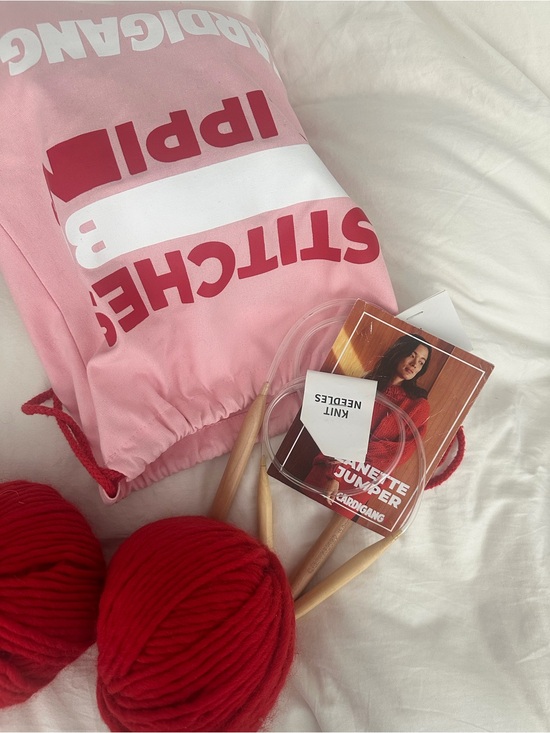 Cardigang Other - Cardigang Red Jeanette Jumper Knitting Set